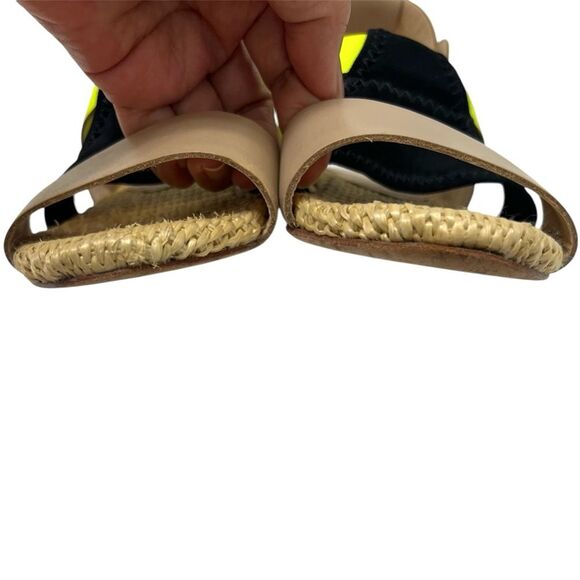 Loeffler Randall Fawn Ankle Strap Sandal Leather Raffia Size 6 - Picture 6 of 10